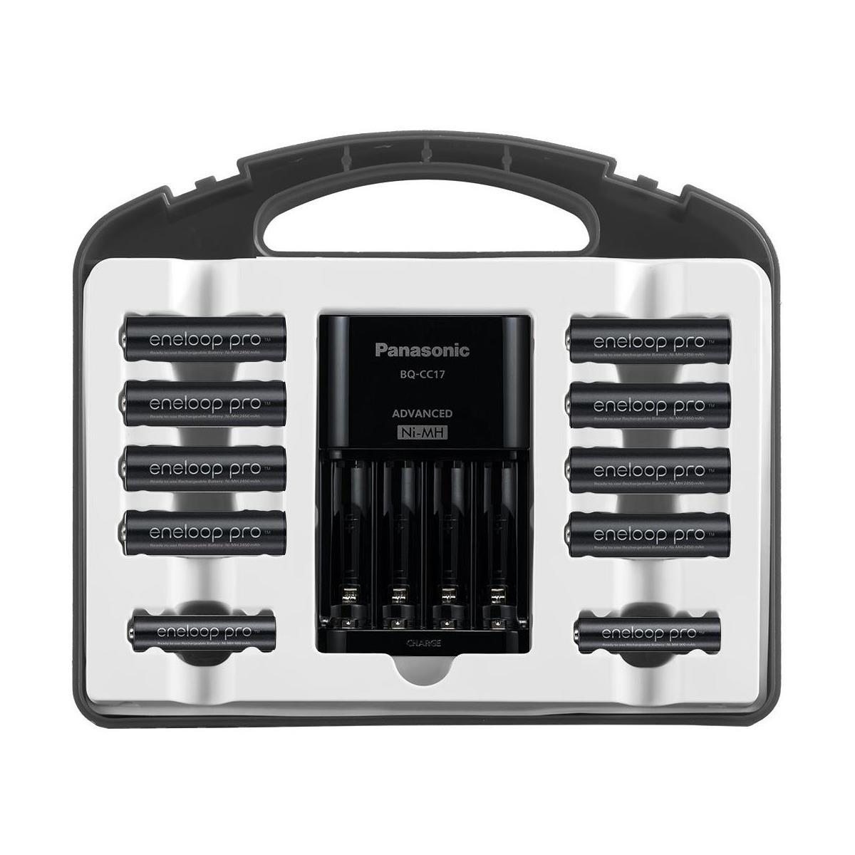 Panasonic eneloop Pro High Capacity Rechargeable Battery Pack with Charger - 8 AA & 2 AAA NiMH Batteries for Digital Cameras, Flashlights, and Wireless Devices - Long-Lasting Power Solution for Home and Office Use