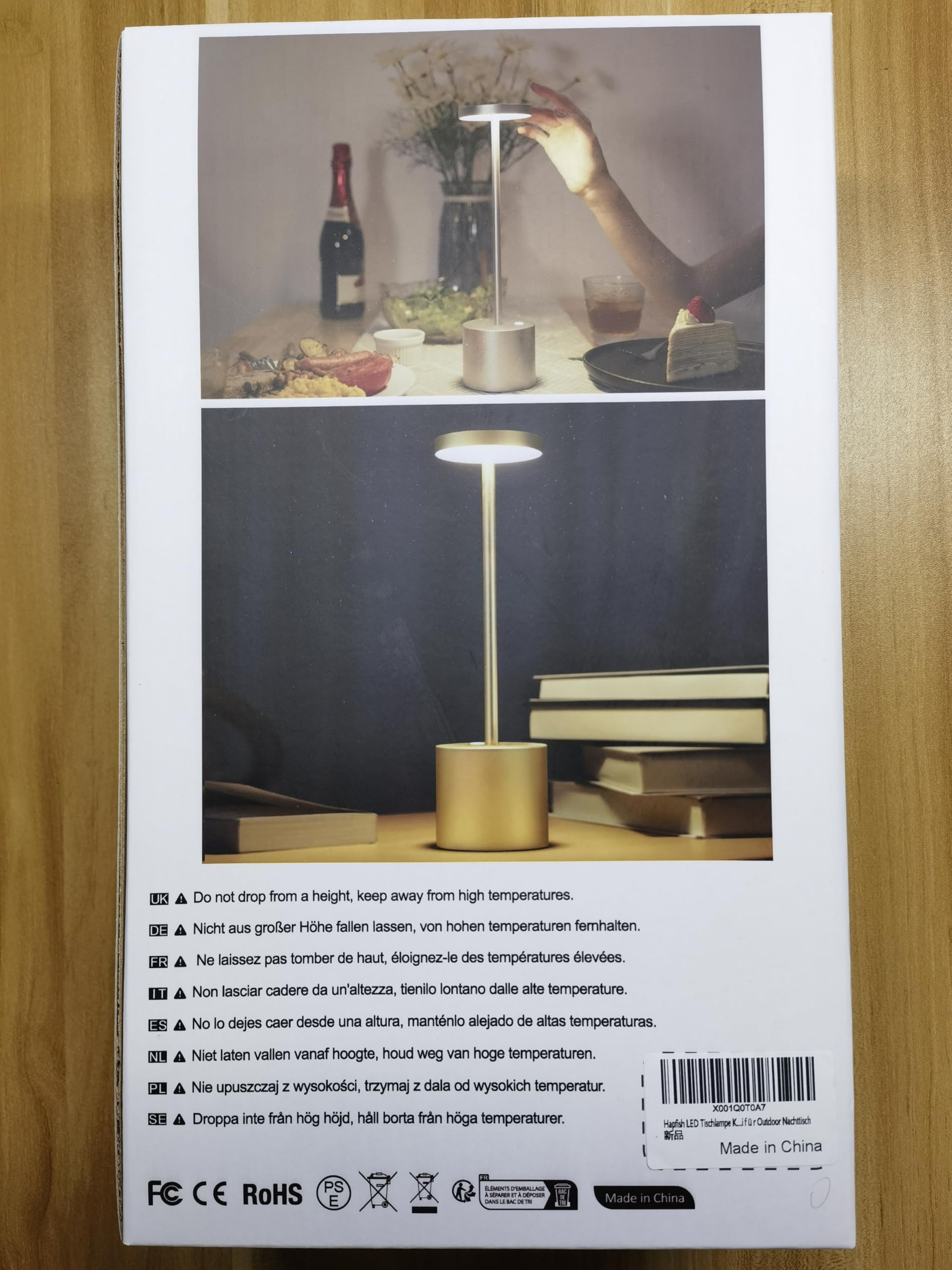 Hapfish Cordless LED Table Lamp Set of 2 - 5000mAh Rechargeable Battery Operated Desk Lamps, Dimmable Table Light for Home Office, Restaurant, Dining Room & Outdoor Use (Gold) | Perfect for Reading, Working & Ambient Lighting