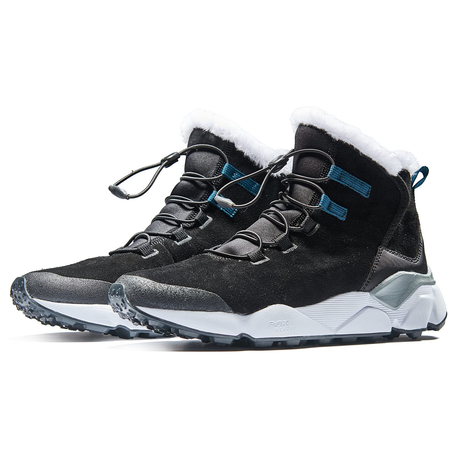 RAX Men's Winter Snow Boots - Waterproof Hiking & Outdoor Shoes with Fully Fur Lined High Top for Cold Weather - Perfect for Snow Trekking, Camping, and Winter Adventures