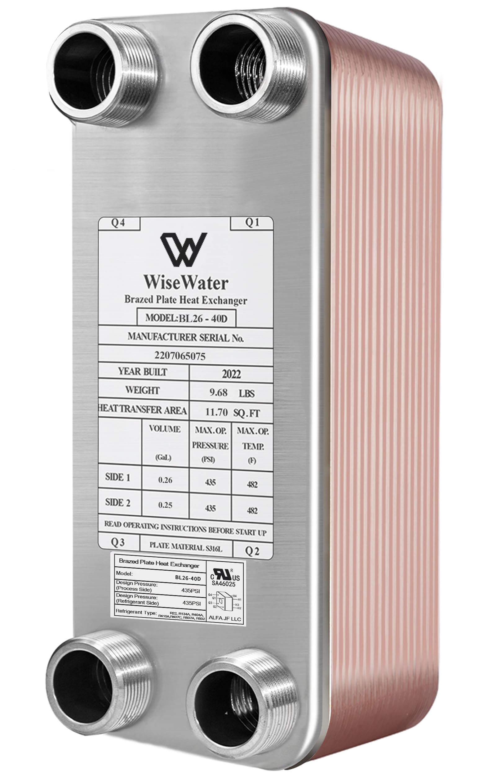 High-Efficiency Brazed Plate Heat Exchanger - Copper/SS316L 4