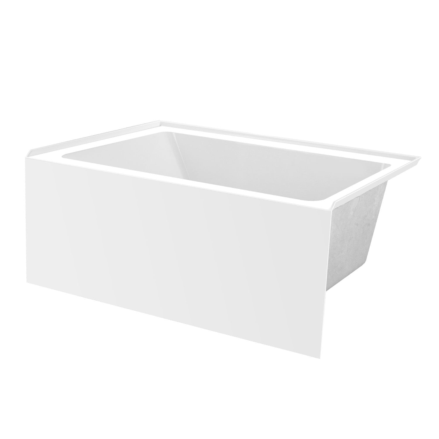 Aqua Eden VTAP4836R22 48-Inch Acrylic Rectangular 3-Wall Alcove Bathtub - Right Hand Drain, Glossy White - Perfect for Modern Bathrooms, Spa-Like Retreats & Small Space Solutions