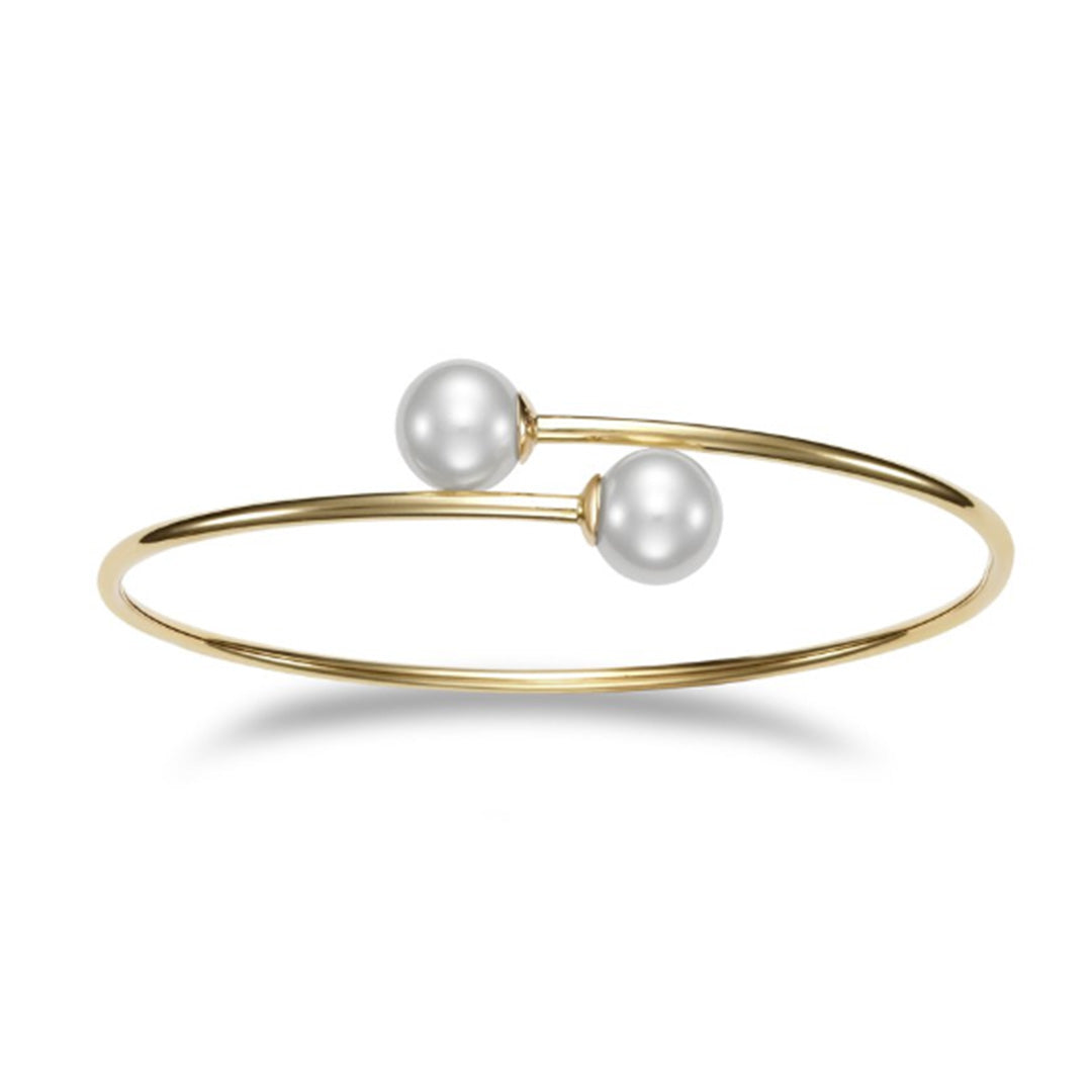 Elegant Pearl Bypass Cuff Bracelet - Dainty Adjustable Pearl Jewelry for Women - Perfect for Weddings, Parties & Special Occasions