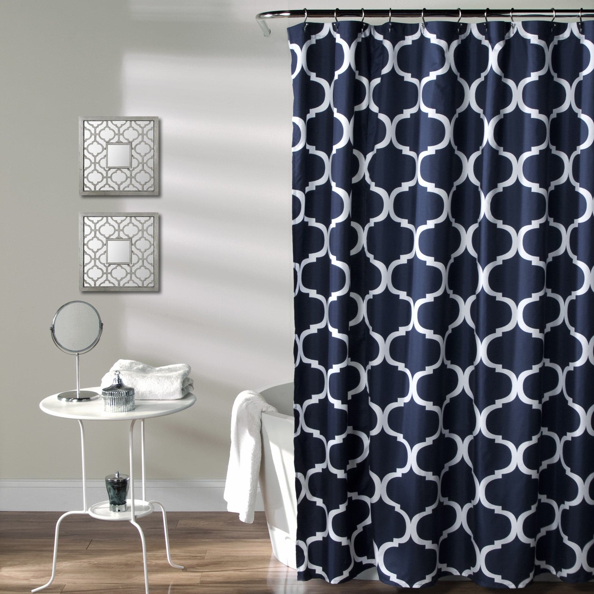 Geo Shower Curtain - Waterproof Bathroom Decor with Modern Geometric Pattern - Perfect for Home, Apartment & Dorm Use