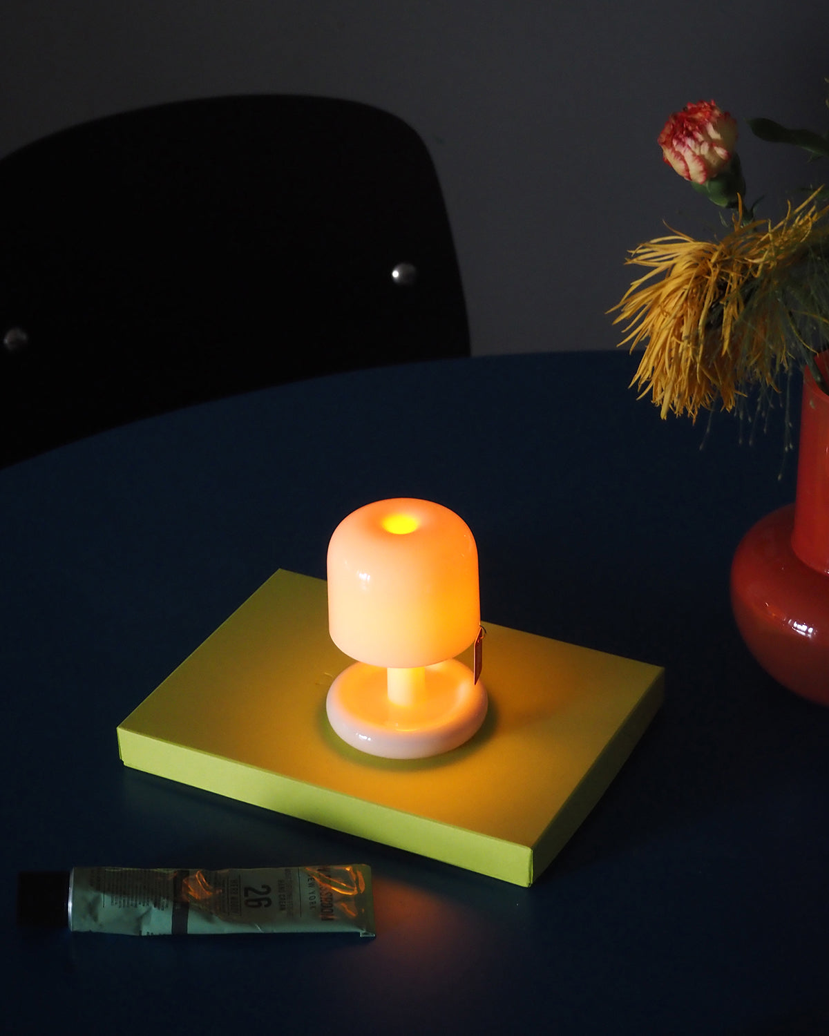 Mini Nessino Table Lamp with Built-in Battery - Portable LED Night Light for Bedroom, Living Room, or Office Decor
