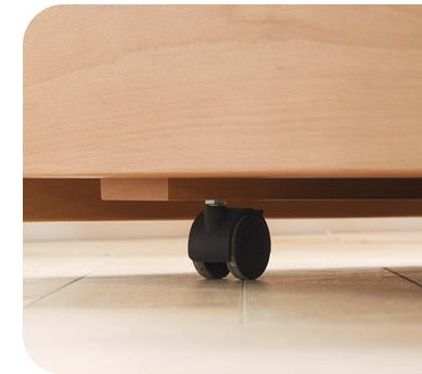 Solid Oak Wood Multi-Function Storage Bed with Wide Underbed Drawers - Perfect for Bedroom Organization & Small Space Living