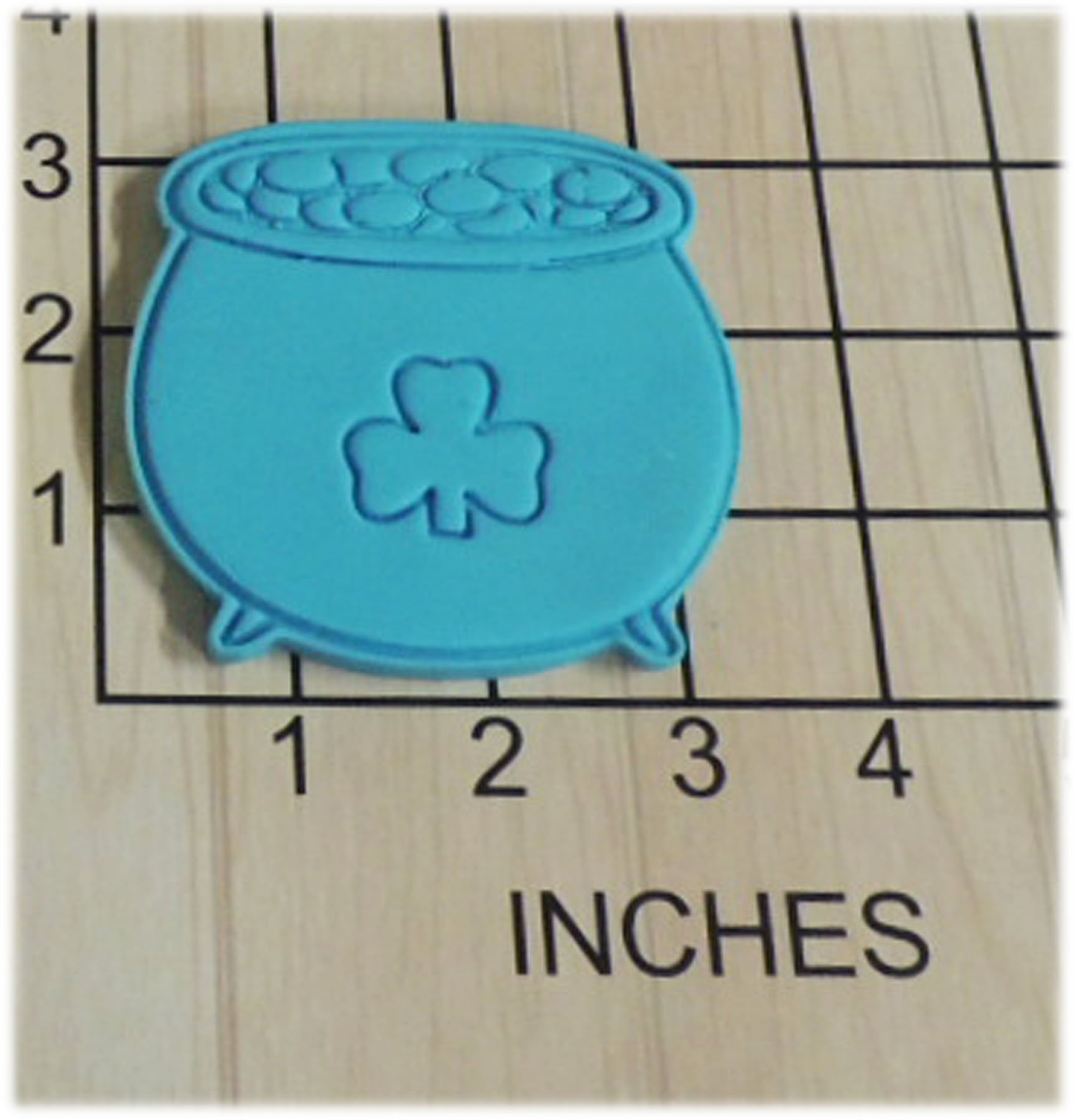 St. Patrick's Day Cookie Cutter & Stamp Set - Pot of Gold Shamrock Fondant Tool #1090 for Holiday Baking, Party Decorations, and DIY Crafts