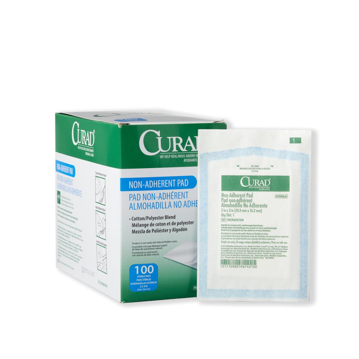 Non-Adherent Sterile Wound Dressing Pads - Assorted Sizes (2x2, 3x3, 4x4 Inches) for First Aid, Burns & Post-Surgical Care
