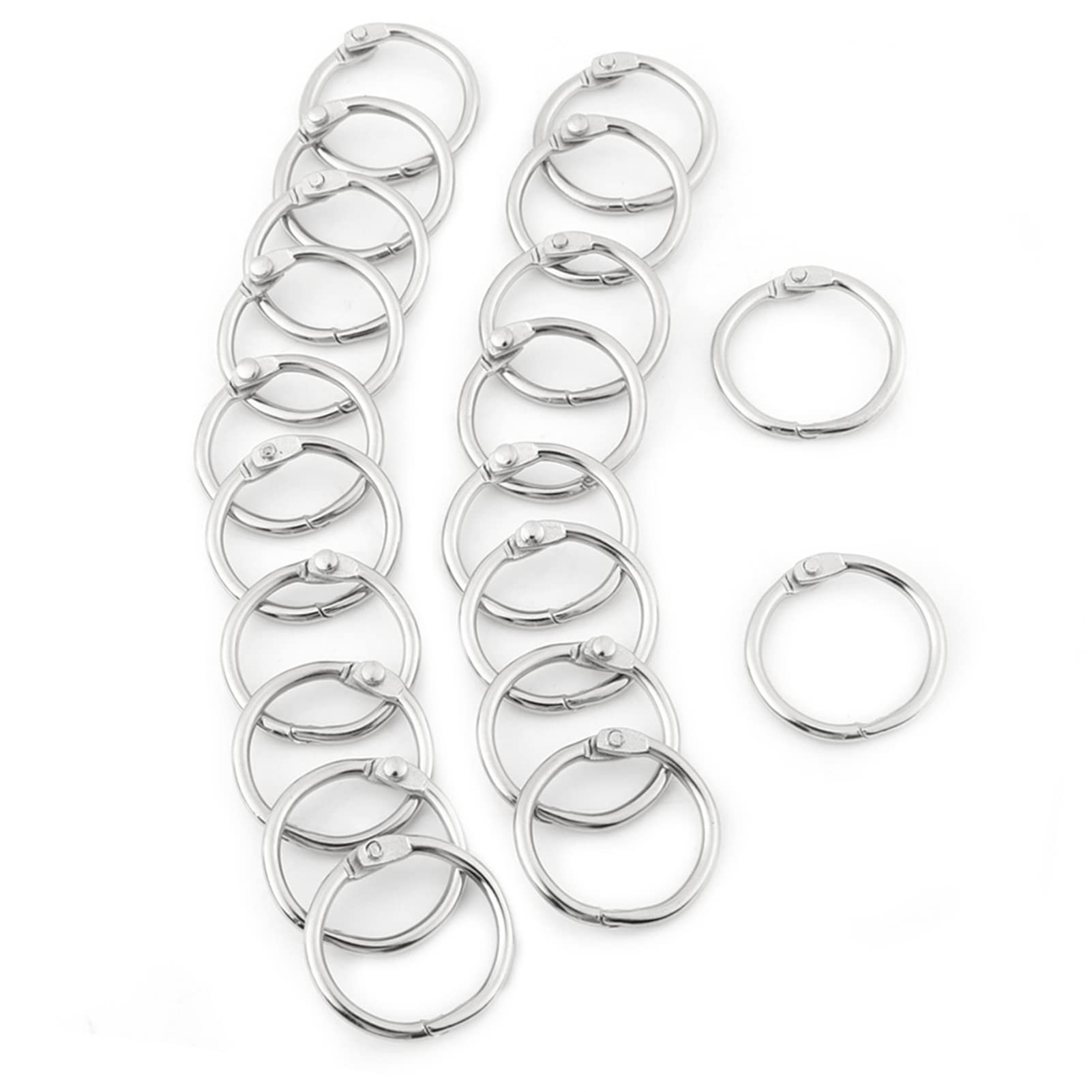Zerodis 20PCS Metal Book Rings for Documents, Keys & Flashcards - School/Office/Home Use