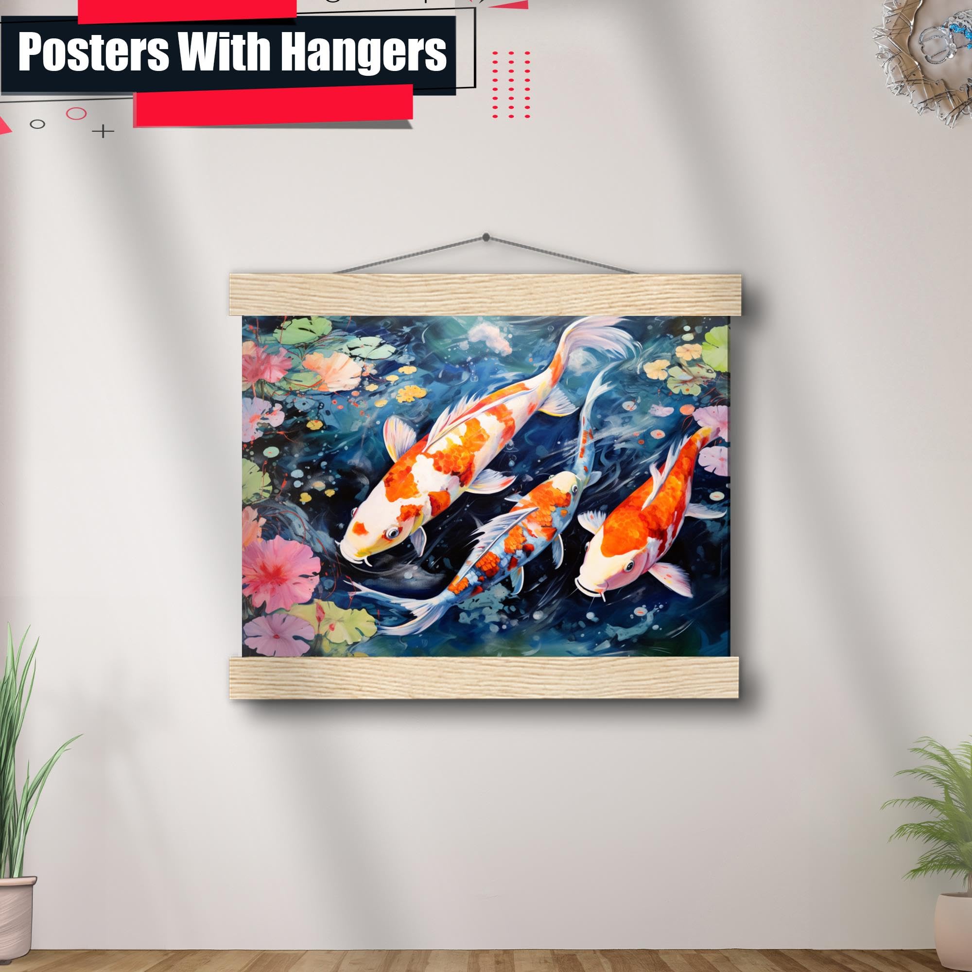 Japanese Koi Fish Art Print - Zen Wall Decor for Home & Office