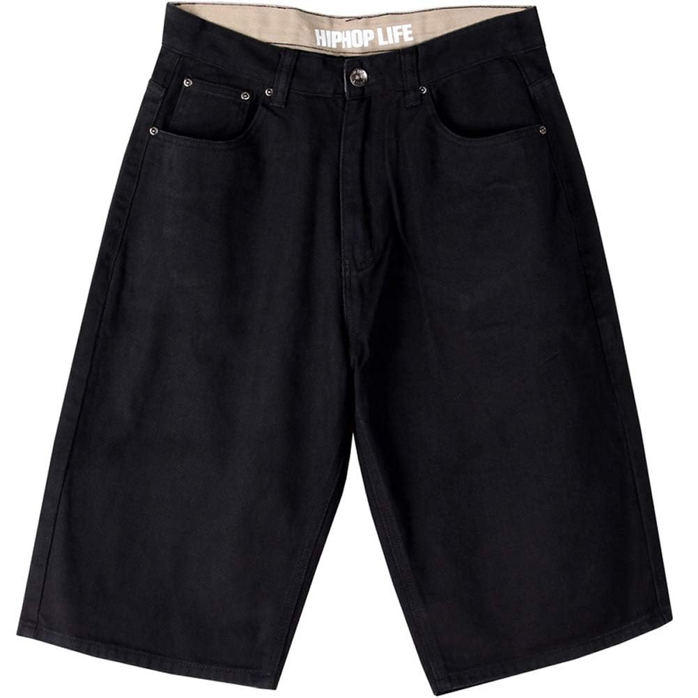 IDEALSANXUN Men’s 3/4 Length Denim Shorts - Big & Tall Loose Fit Stretch Jeans Shorts for Summer Casual Wear | Perfect for Outdoor Activities, Beach, and Street Style
