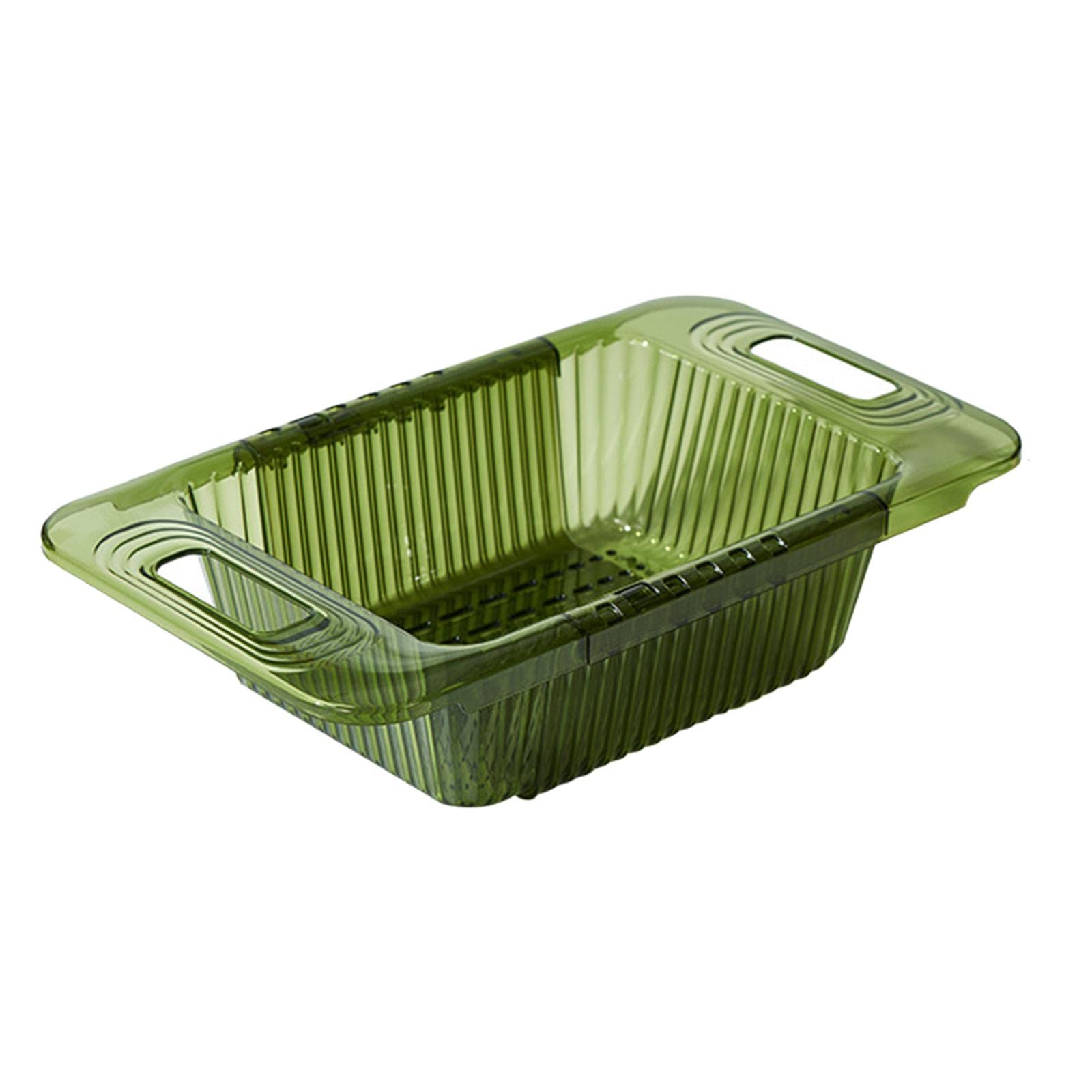 Bothyi Expandable Kitchen Sink Colander - Green Over-the-Sink Food Strainer & Tableware Drainer Basket for Washing Veggies, Fruits, and Pasta