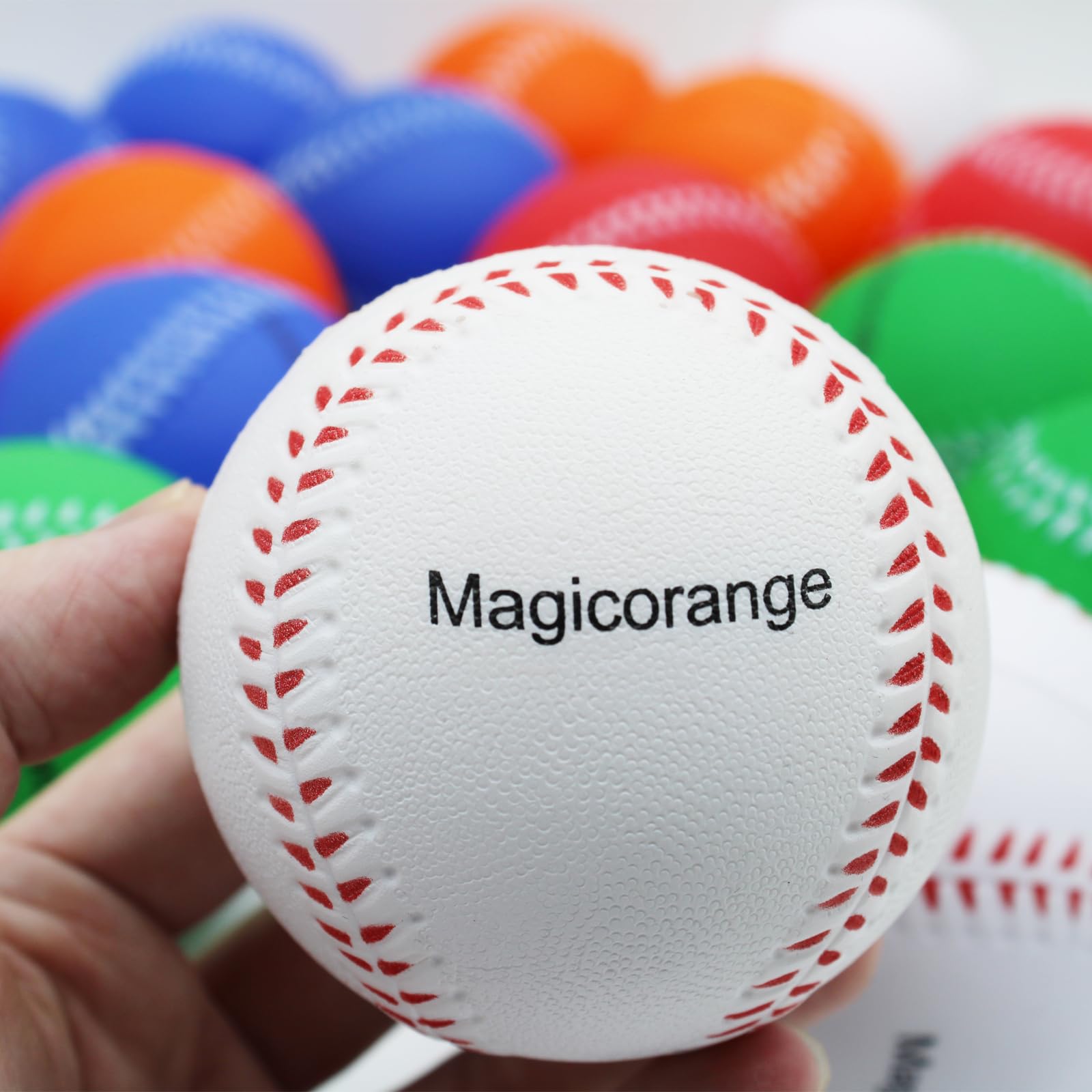 MagicOrange Foam Baseballs 20 Pack - Soft Practice Training Balls for Batting, Fielding & Pitching | Unmarked Baseballs for Kids & Adults | Perfect for Backyard Drills, Team Practice & Baseball Training