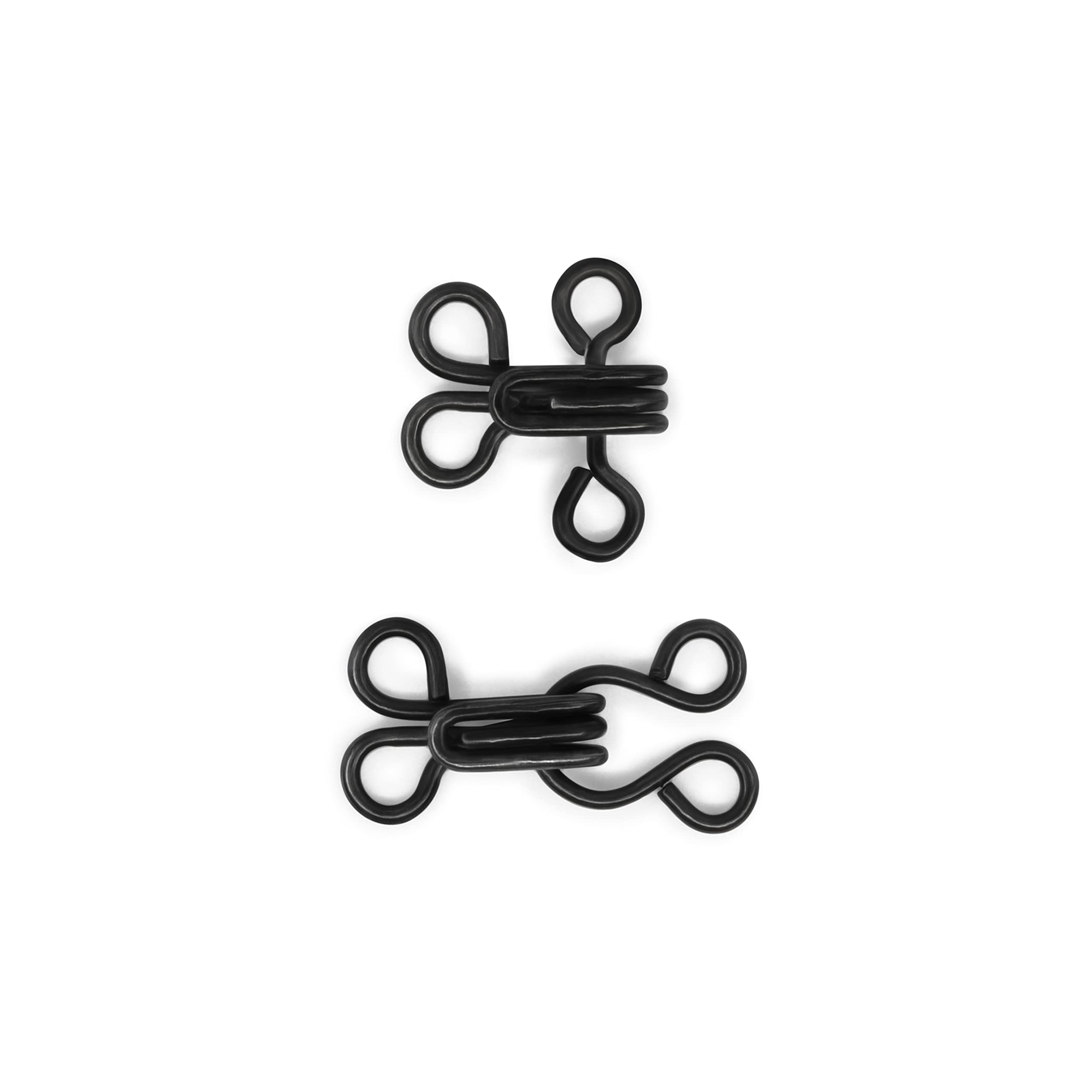 Dritz Black Steel Hooks and Eyes Size 2 - 14 Count for Sewing, Clothing Repair & DIY Craft Projects - Secure Fasteners for Dresses, Jackets & More