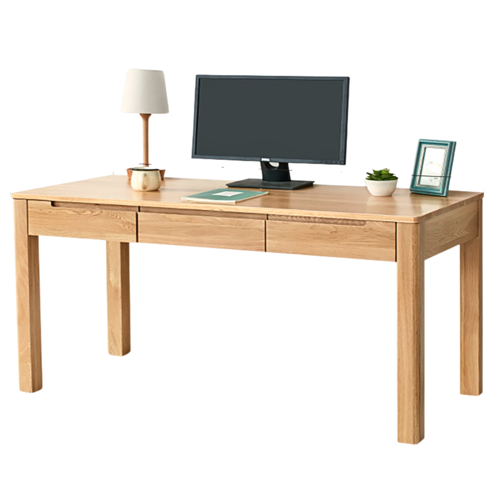 Premium Solid Wood Office Desk - Oak & Beech - Modern Home Office Furniture for Remote Work & Study