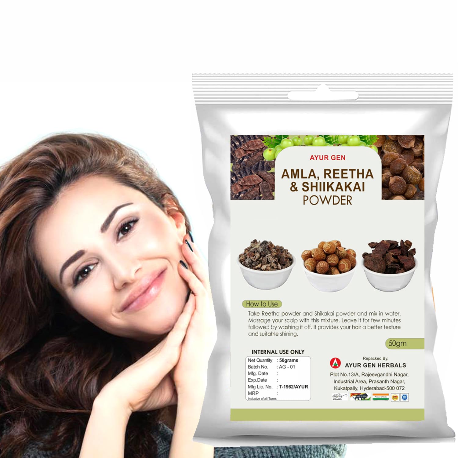 Organic Amla Reetha Shikakai Powder for Hair Growth & Scalp Care - Natural Anti-Dandruff Treatment | Double Filtered Ayurvedic Shampoo for Shiny, Healthy Hair | Perfect for Daily Hair Wash & Scalp Massage at Home