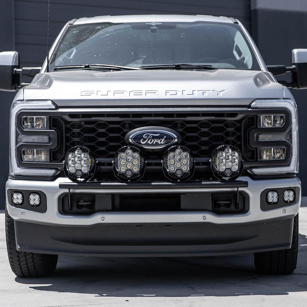 2023-2024 Ford F250 F350 Bull Bar with LED Light Kit - Heavy Duty Off-Road Grille Guard for Truck Protection & Adventure Driving