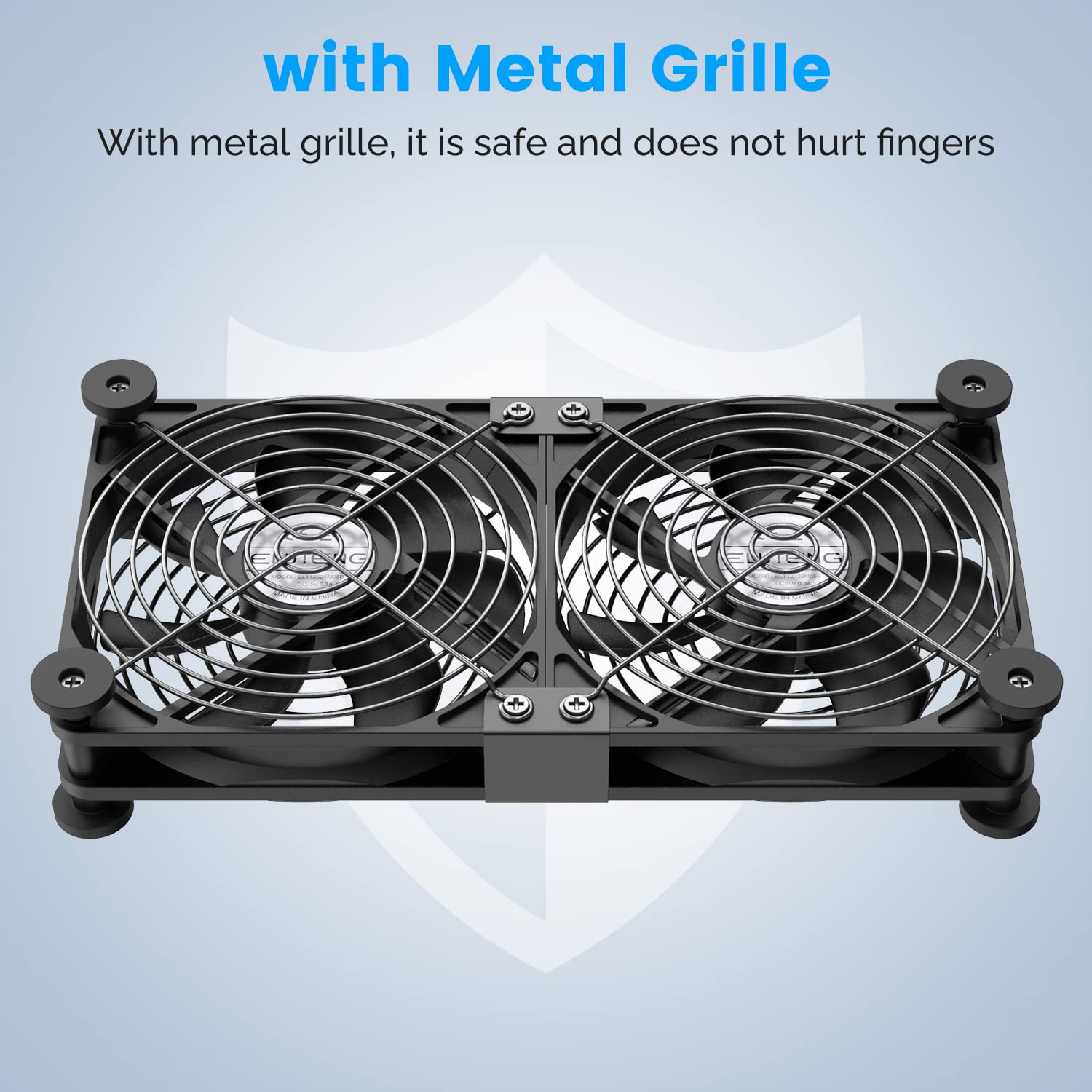 ELUTENG Dual USB 120mm High-Speed Computer Cooling Fan with Adjustable 5V USB Port, 12cm Heatsink for Laptop, Receiver, DVR, PlayStation, Xbox, Desk, and Cabinet Cooling - Perfect for Gaming and Home Office Use