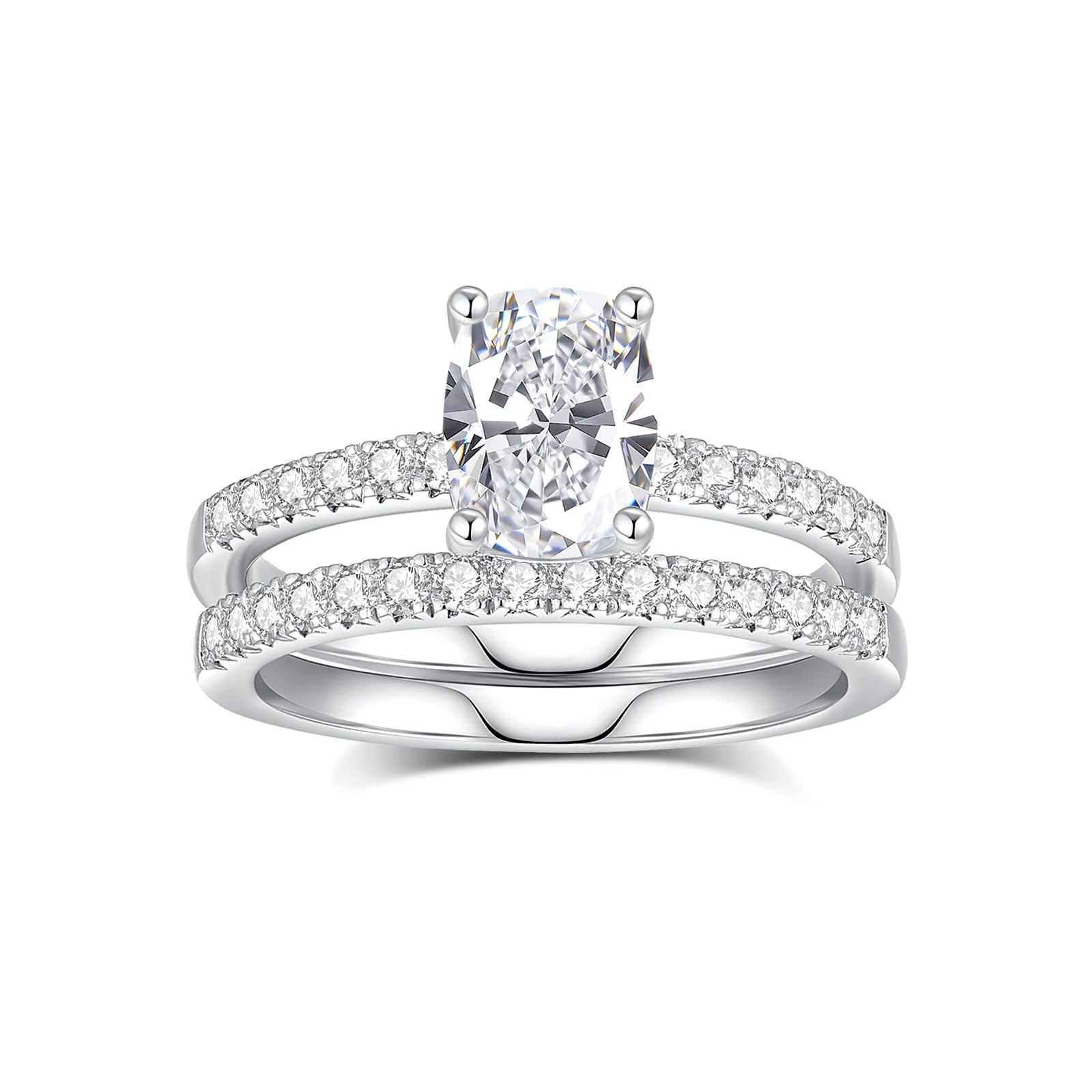 Moissanite Wedding Ring Sets for Women - D Color VVS1 Clarity, S925 Sterling Silver Bridal Engagement & Promise Rings - Perfect for Proposals, Anniversaries & Special Occasions