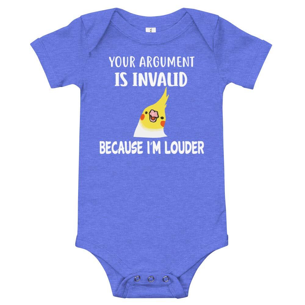 Funny 'I Am Louder' Cockatiel Parrot Onesie - Cute Baby Short Sleeve Bodysuit for Bird Lovers & Pet Owners | Perfect Gift for Cockatiel Enthusiasts & Bird-Themed Parties