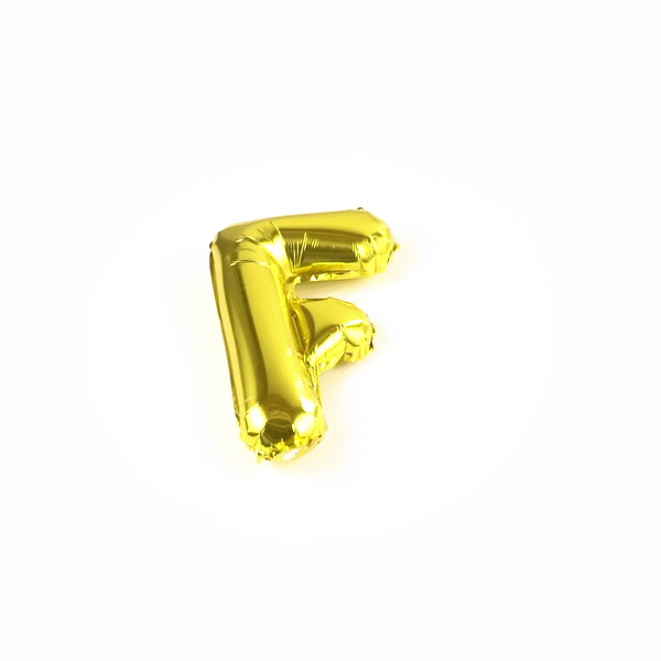 Balloonify Gold Mylar Letter F Balloon - 16 Inch Large Foil Alphabet Balloon for Birthday Party Decorations, Baby Showers & Graduation Celebrations (1 Count Box)
