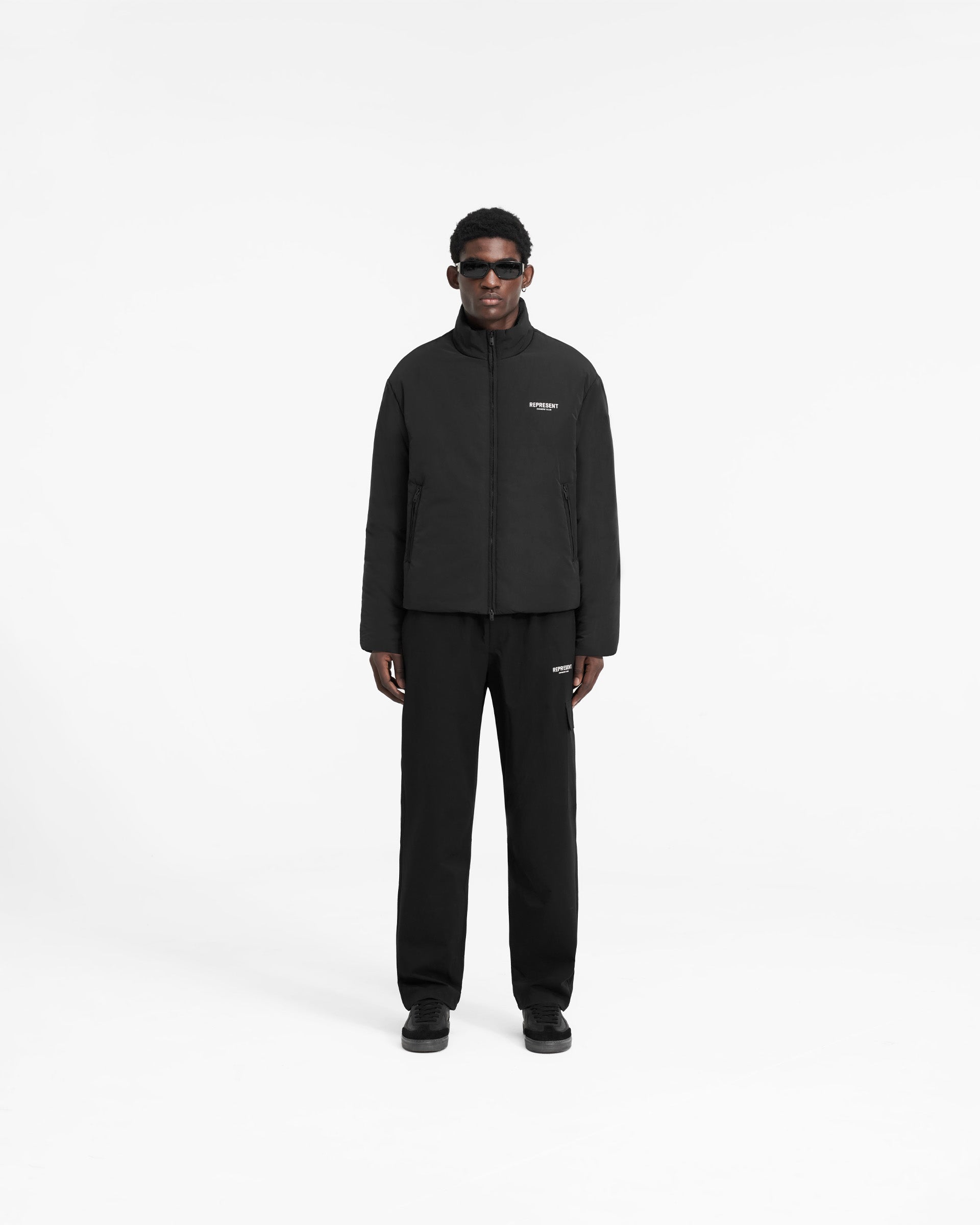 Represent Owners Club Wadded Jacket - Premium Black Puffer Coat for Men | Winter Outerwear for Urban Streetwear & Cold Weather Fashion
