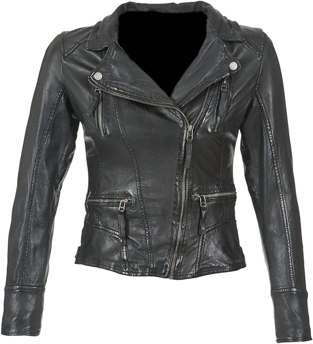 Luxury Women's Biker Jacket - Genuine Lambskin Leather Motorcycle Jacket for Women | Fashionable Outerwear for Riding, Parties & Night Out