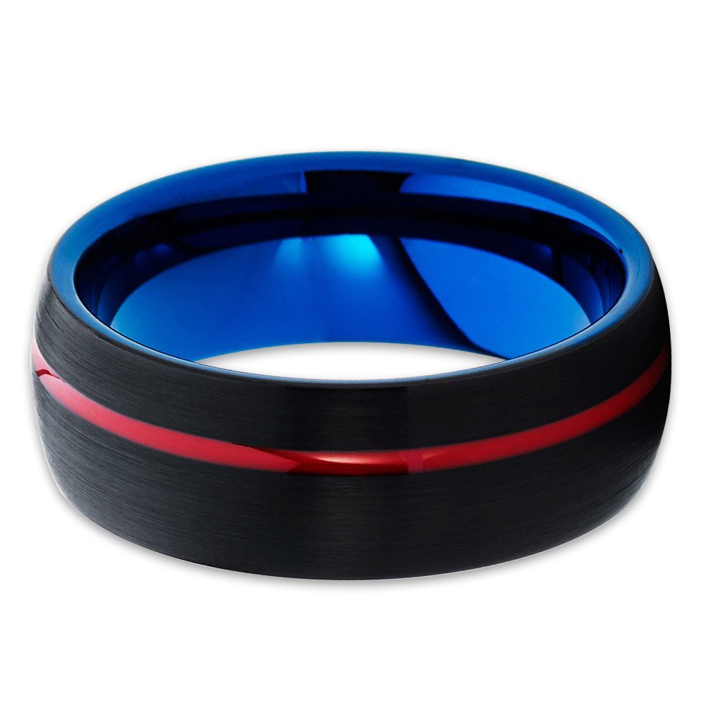 Premium Black & Blue Tungsten Wedding Rings for Men & Women – Durable Tungsten Carbide Comfort Fit Bands for Engagement & Anniversary – Ideal for Everyday Wear & Special Occasions
