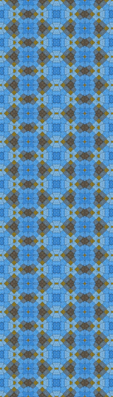 Windowpix 24 x 84 Inch Aqua Kaleidoscope Pattern Static Cling Window Film - UV Protection, Energy Saving Privacy Decorative Film for Home & Office Windows