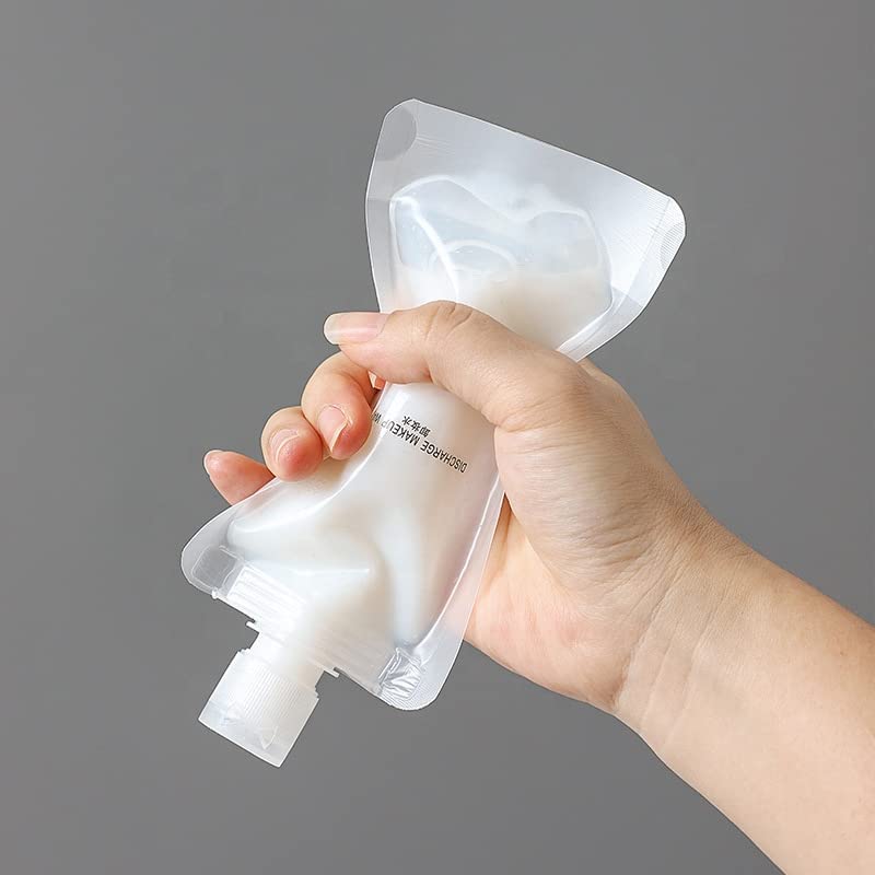 GYANSHOPPE 3-Pack Clear Plastic Stand Up Spout Pouch - Leakproof Travel Bottles for Lotion, Shampoo, Face Cream & Toiletries | TSA Approved Cosmetic Containers for Air Travel, Gym & Vacation Essentials