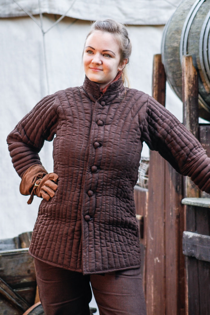 Medieval Gambeson Greifenfels Brown - Historical Armor for LARP, Cosplay & Reenactment - Perfect for Renaissance Fairs & Medieval Events