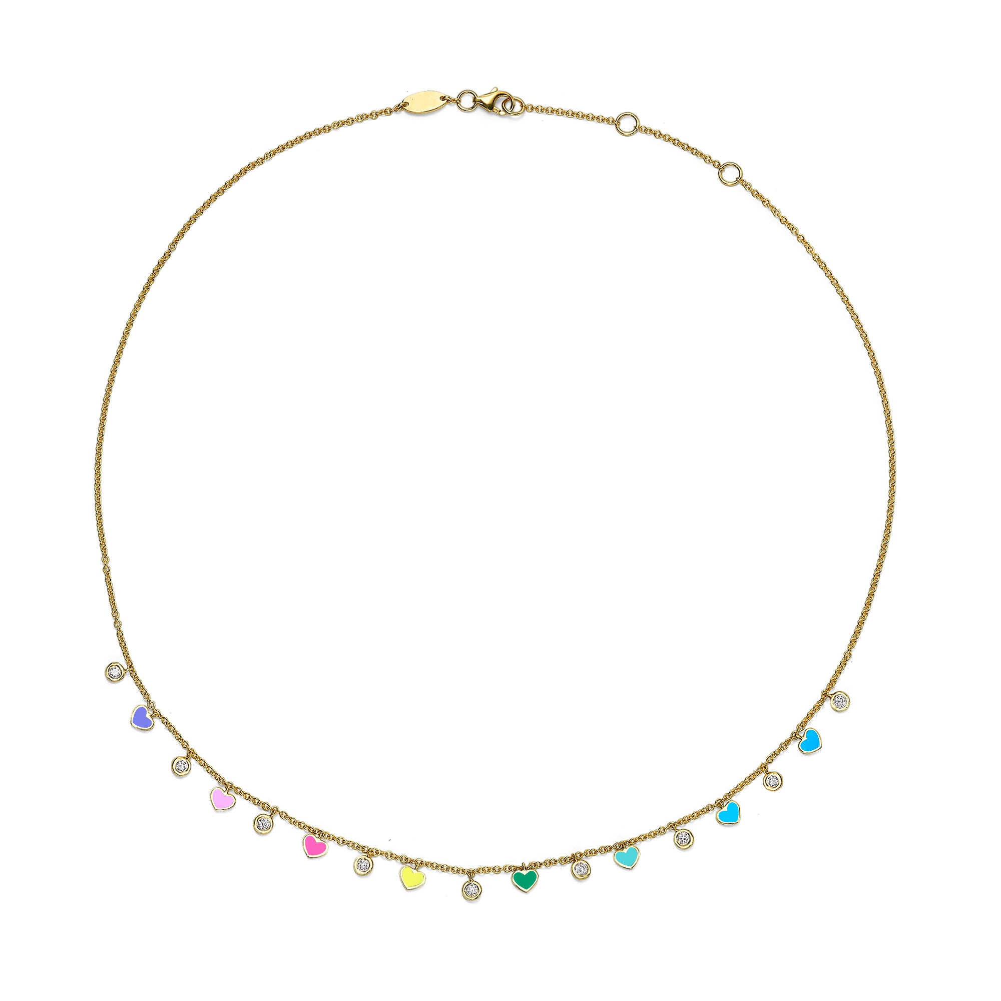 Luna Diamond Heart Necklace for Women - Multi Color Cubic Zirconia Pendant Jewelry Gift for Valentine's Day, Anniversary & Birthday