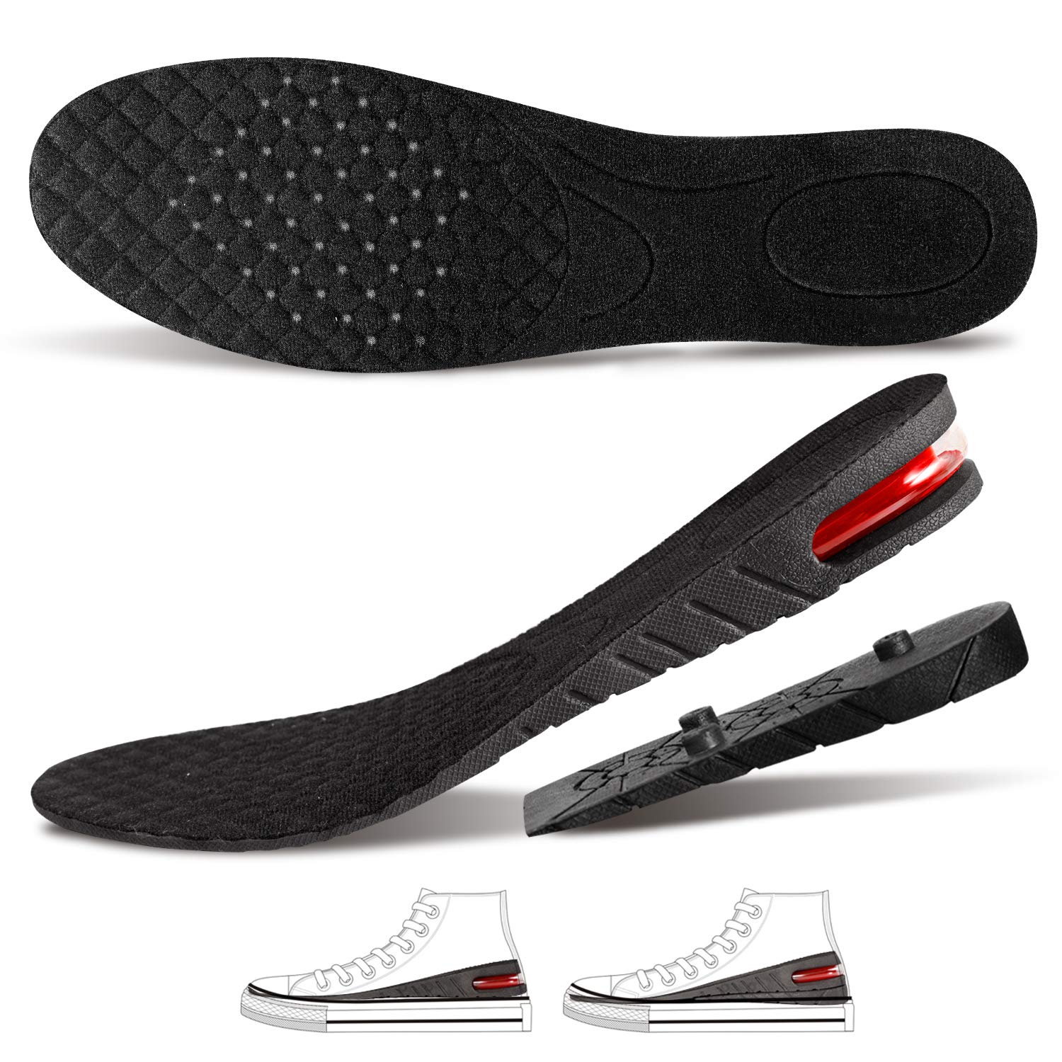 GTETKDE 2 Inch Shoe Lifts for Women & Men – Comfortable Height Increase Insoles – Shoe Height Extenders for Uneven Legs & Posture Support – Discreet Taller Insoles for Everyday Wear – Perfect for Work, Dating & Special Occasions