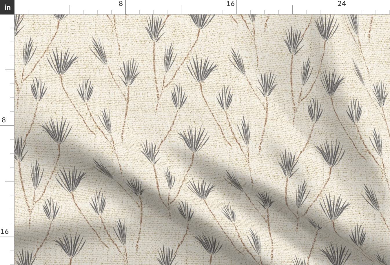 Neutral Palm Desert Boho Woven Cactus Botanical Printed Minky Fabric by The Yard - Earth Tone Woven Look Fabric for Sewing Baby Blankets, Quilt Backing & Plush Projects - Soft DIY Home Decor & Nursery Textiles