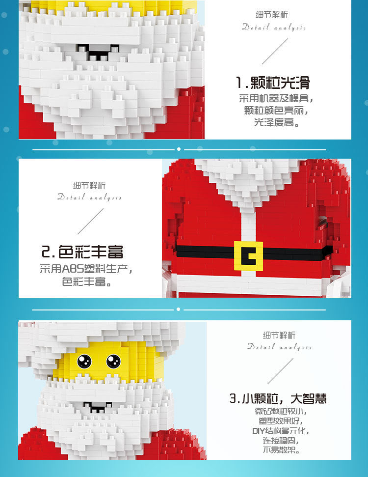 1910PCS Balody 16187 Santa Claus Building Blocks Set - Mini Bricks for Christmas Decorations, Holiday Gifts & DIY Creative Fun