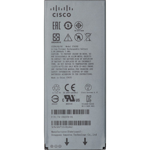 Original Cisco Rechargeable 4.35V 2060mAh Battery for Wireless IP Phone 8821 - Long-Lasting Replacement Battery for Cisco 8821 IP Phone - Perfect for Office, Warehouse & Remote Work