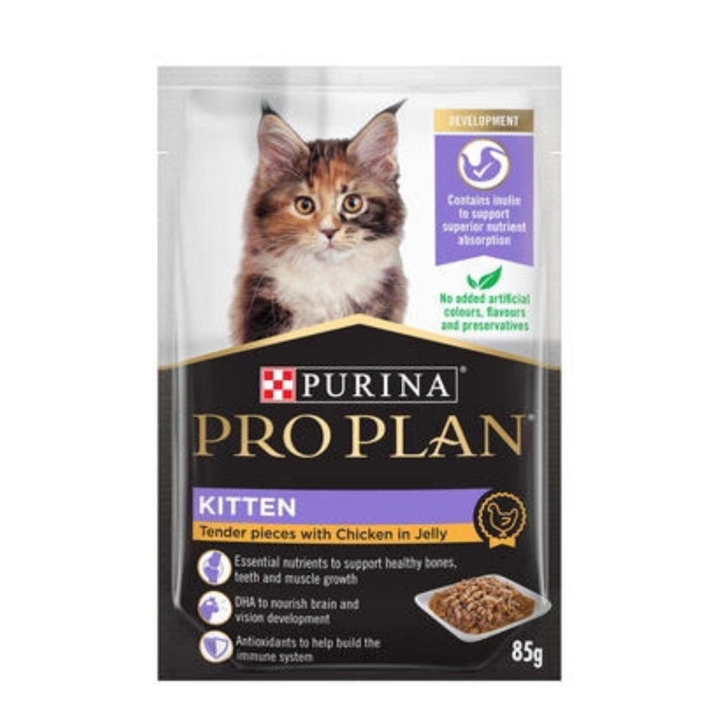 Purina PRO PLAN High Protein Wet Cat Food Pouches - Grain Free, 85g (3 oz) - Tuna & Salmon Recipe - Supports Immune Health & Digestion - Perfect for Adult Cats, Picky Eaters & Hydration Boost