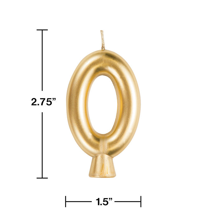 12-Piece Bulk Gold Number 0 Candles for Birthday Cakes, Anniversary Celebrations & Party Decorations