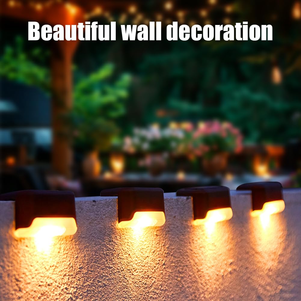 24 Pack Outdoor Solar Deck Lights - Waterproof Solar Step Lights for Stairs, Railings, Walls, Patio & Driveway | Energy-Efficient Solar Pathway Lighting for Gardens, Walkways & Outdoor Decor