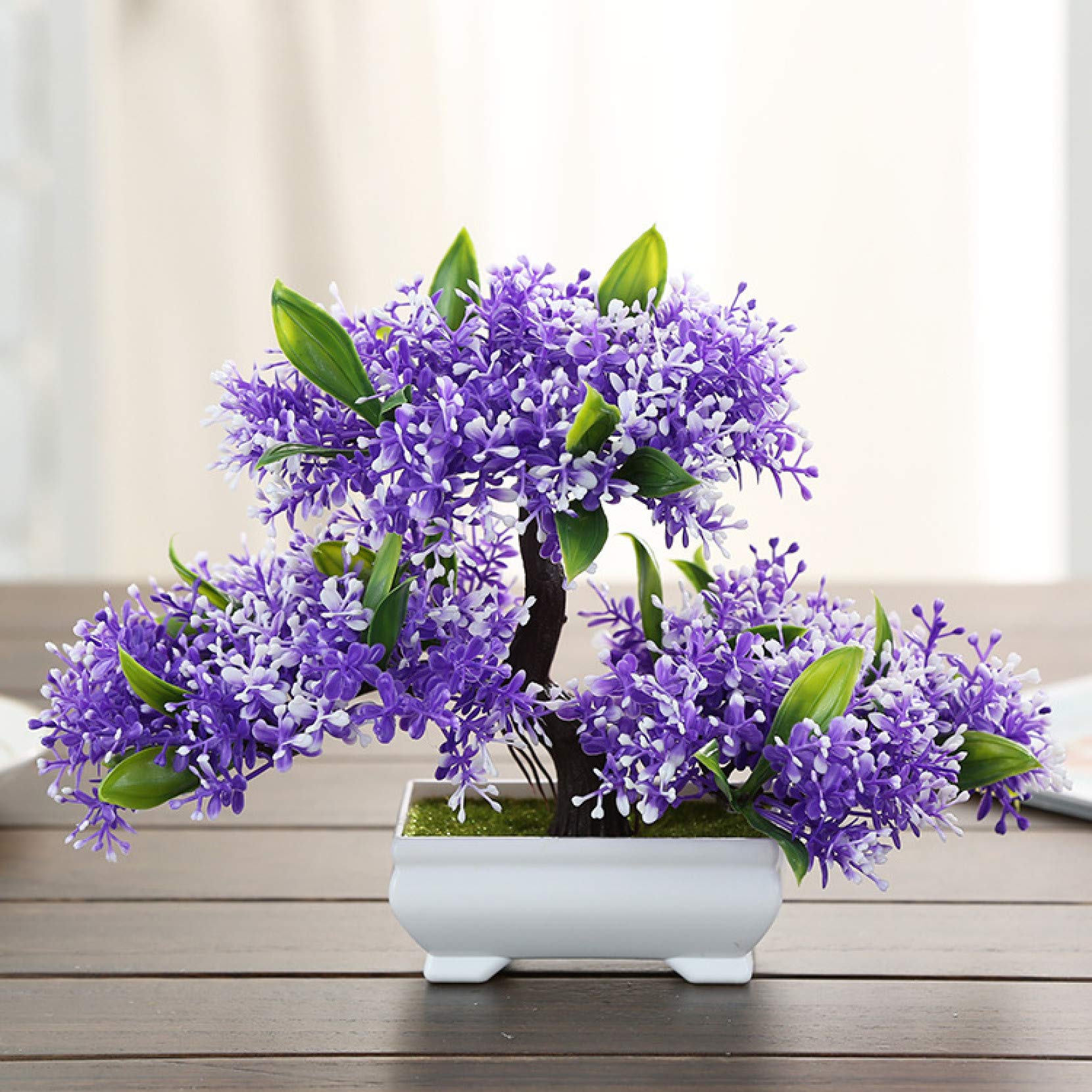 KKONION Artificial Bonsai Tree - Fake Plant Decoration for Home & Office, Modern Style Simulation Potted Plant for Indoor Garden Decor - Perfect for Living Room, Desk, Shelf & Gift Giving