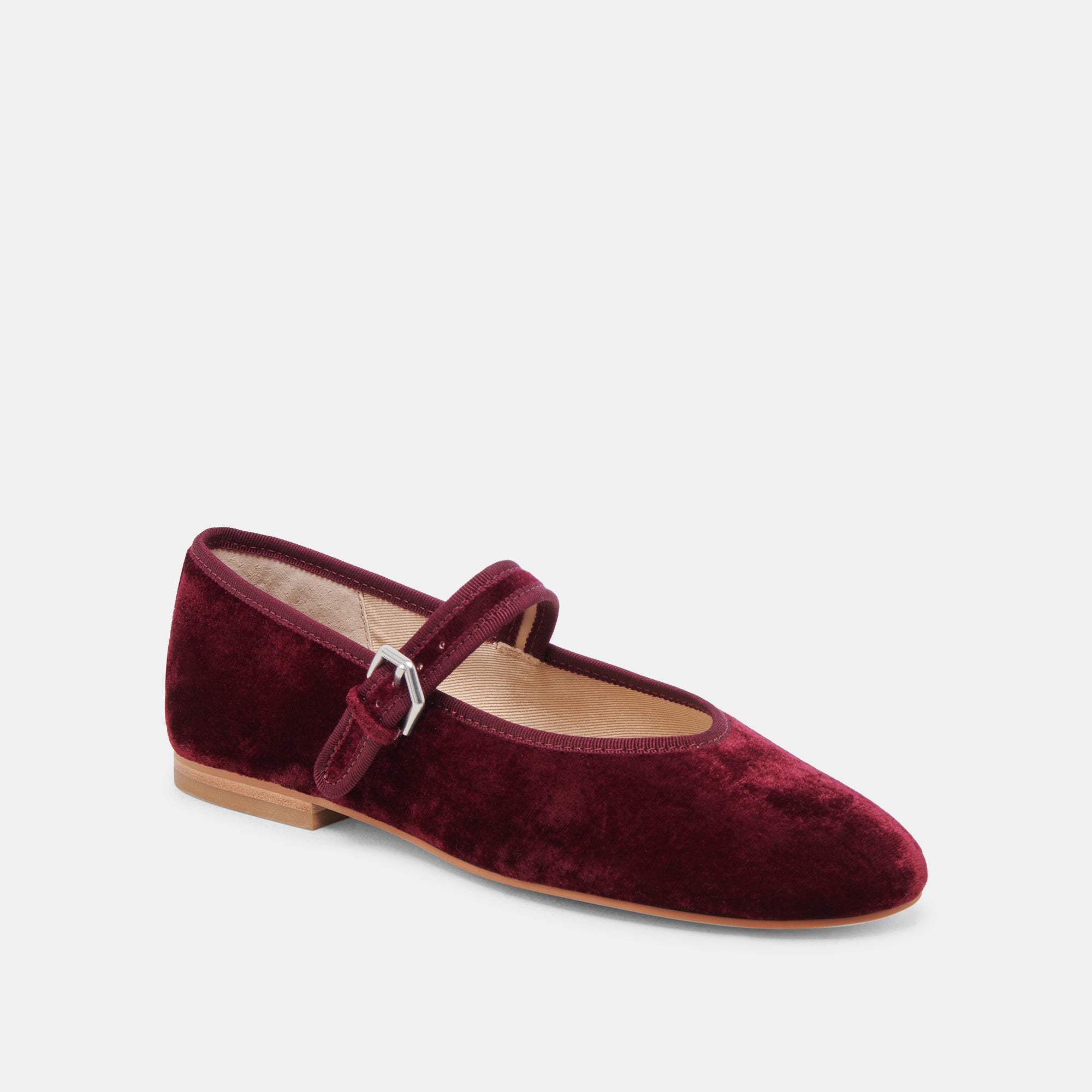 Roslyn Women's Ballet Flats in Wine Velvet - Comfortable & Stylish Shoes for Work, Travel & Casual Outfits
