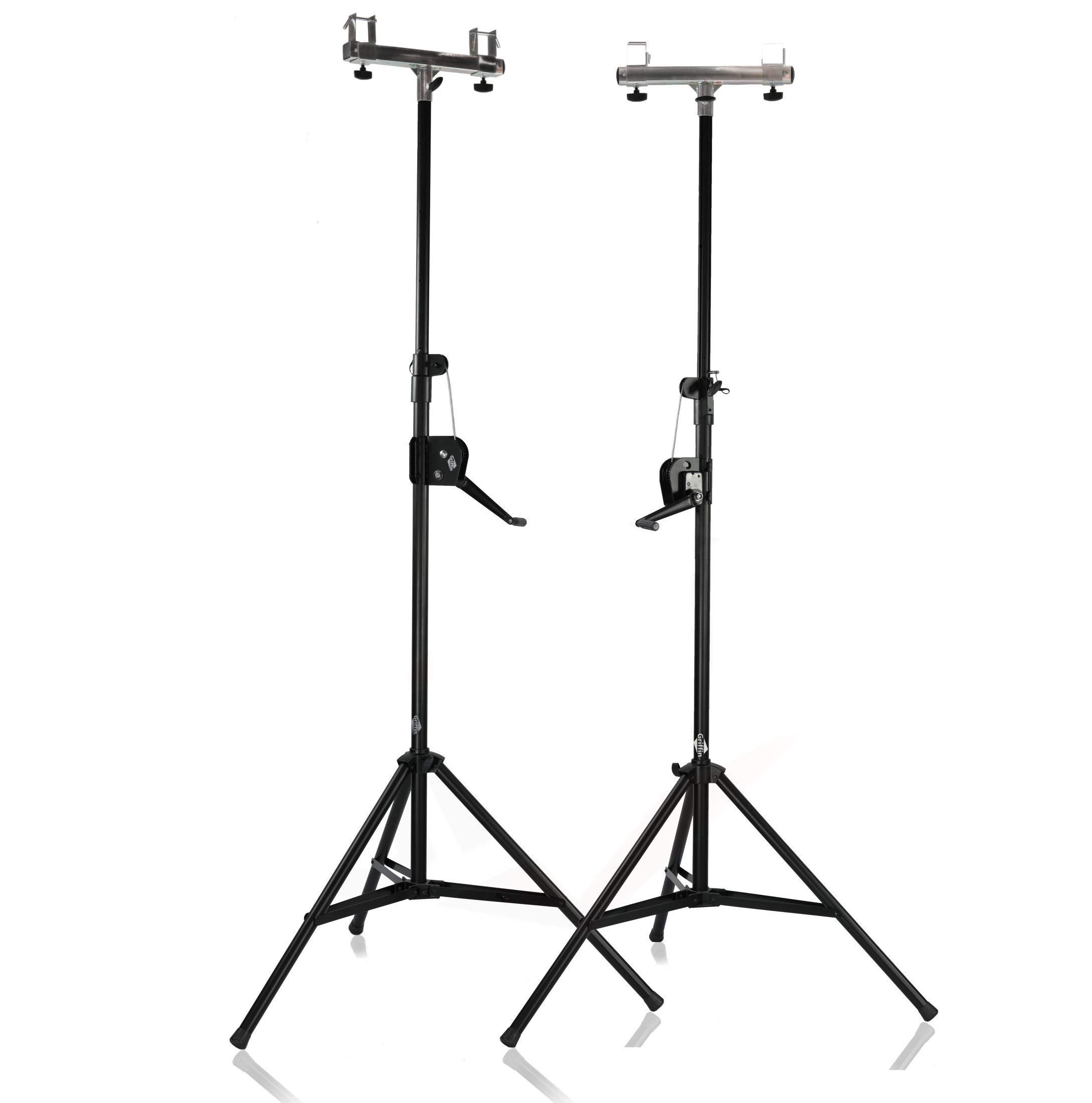 GRIFFIN Light Trussing Stands & T Adapter DJ Booth Kit - Professional Truss System for Stage Lighting, Speakers & PA Equipment | Heavy-Duty Hardware Mounting for Live Music Gigs, Concerts & Events | Perfect for DJ Setups, Wedding Stages & Club Installations