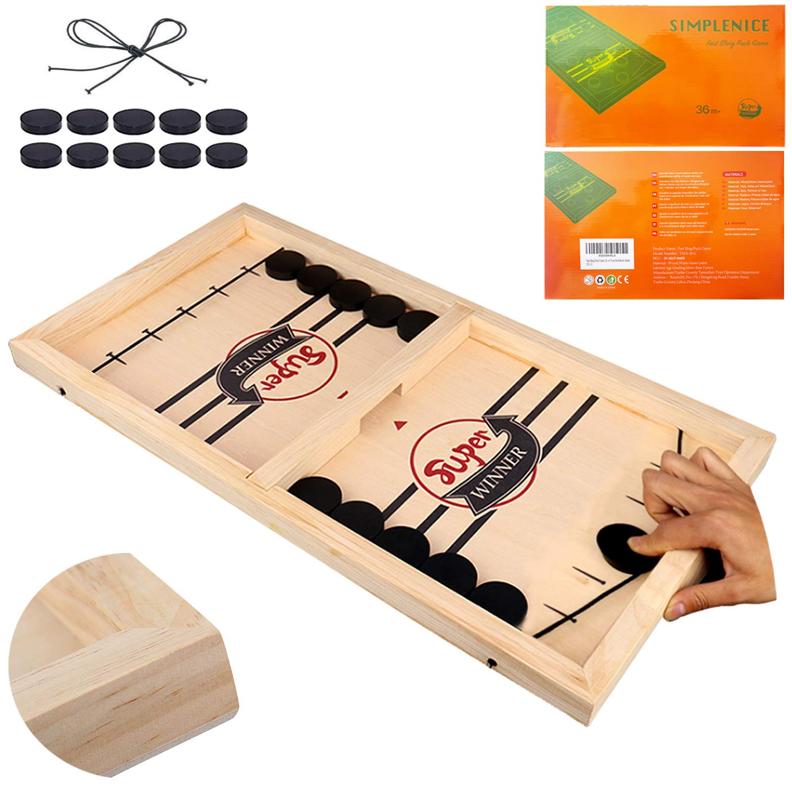 Fast Sling Puck Game Set - Fun Slingshot Board Game for Kids & Adults - Exciting Tabletop Competition for Family Game Nights, Parties & Indoor Activities