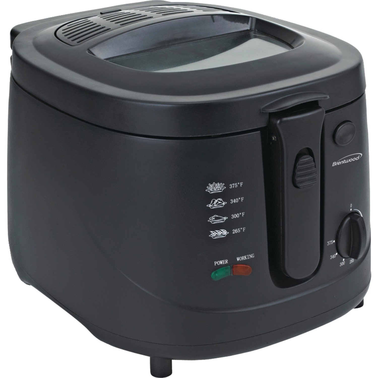 Brentwood DF-725 1500W 12-Cup Deep Fryer with Basket - Black Stainless Steel Electric Fryer for Home Kitchen - Perfect for Frying Chicken, French Fries, Donuts & More