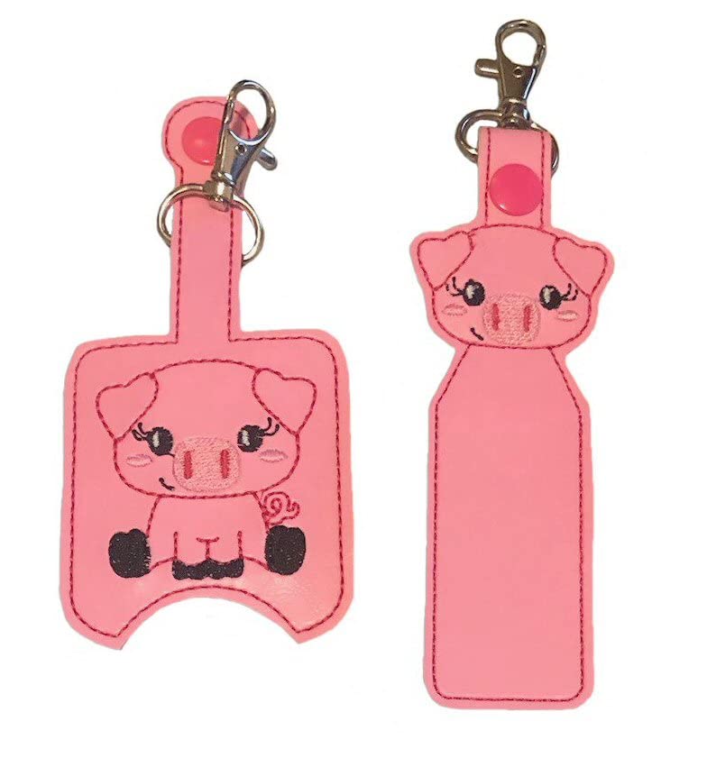 Pig-Shaped Hand Sanitizer Holder & Lip Balm Holder - Cute Animal Sanitizer Clip for Purse, Backpack, Keychain (Perfect for School, Office, Travel, and Daily Use)