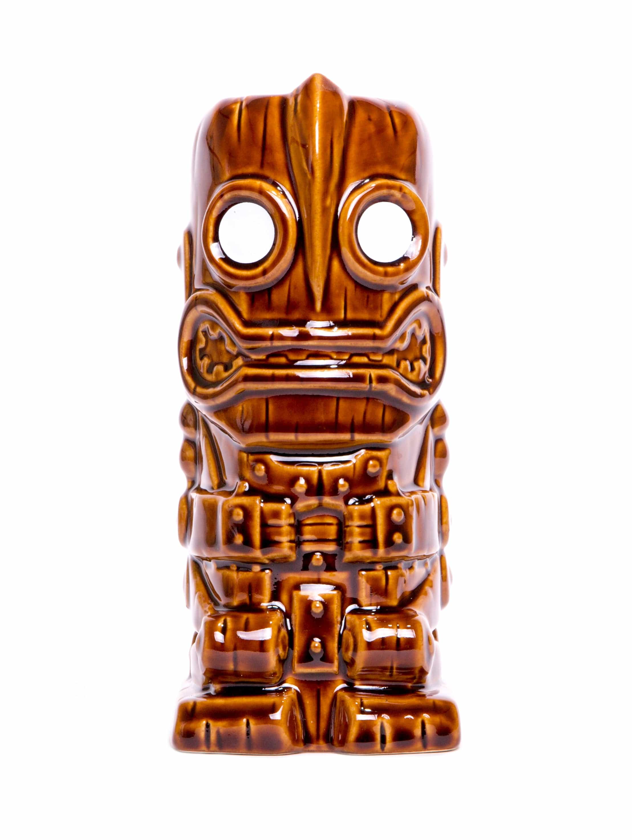 Premium Iron Giant Ceramic Tiki Mug - Handcrafted Brown Tiki Cup for Tropical Cocktails | Perfect for Luau Parties, Home Bar Decor & Gift for Tiki Enthusiasts