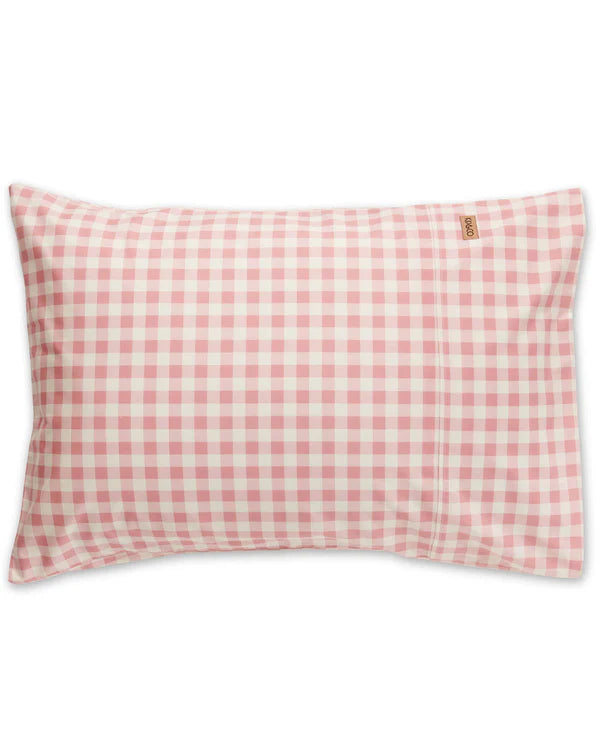 Kip & Co Gingham Candy Organic Cotton Pillowcase (1pc) - Soft & Hypoallergenic Bedding for Kids & Adults - Perfect for Nursery, Bedroom & Guest Room Decor