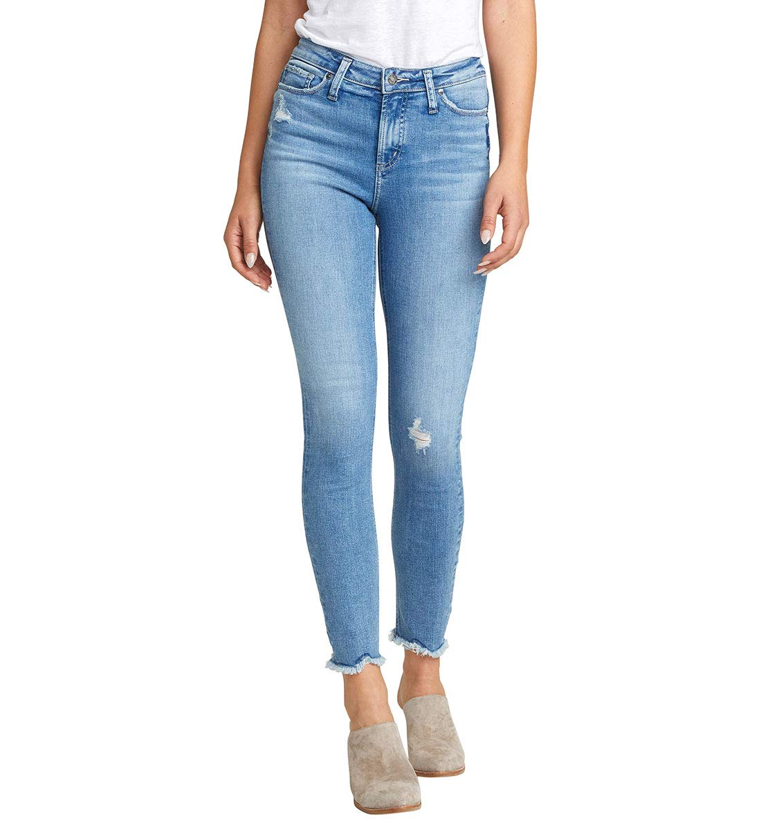 Silver Jeans Co. Women's High Rise Skinny Jeans - Stretch Denim Pants for Everyday Comfort & Style | Perfect for Work, Casual Outings & Date Nights