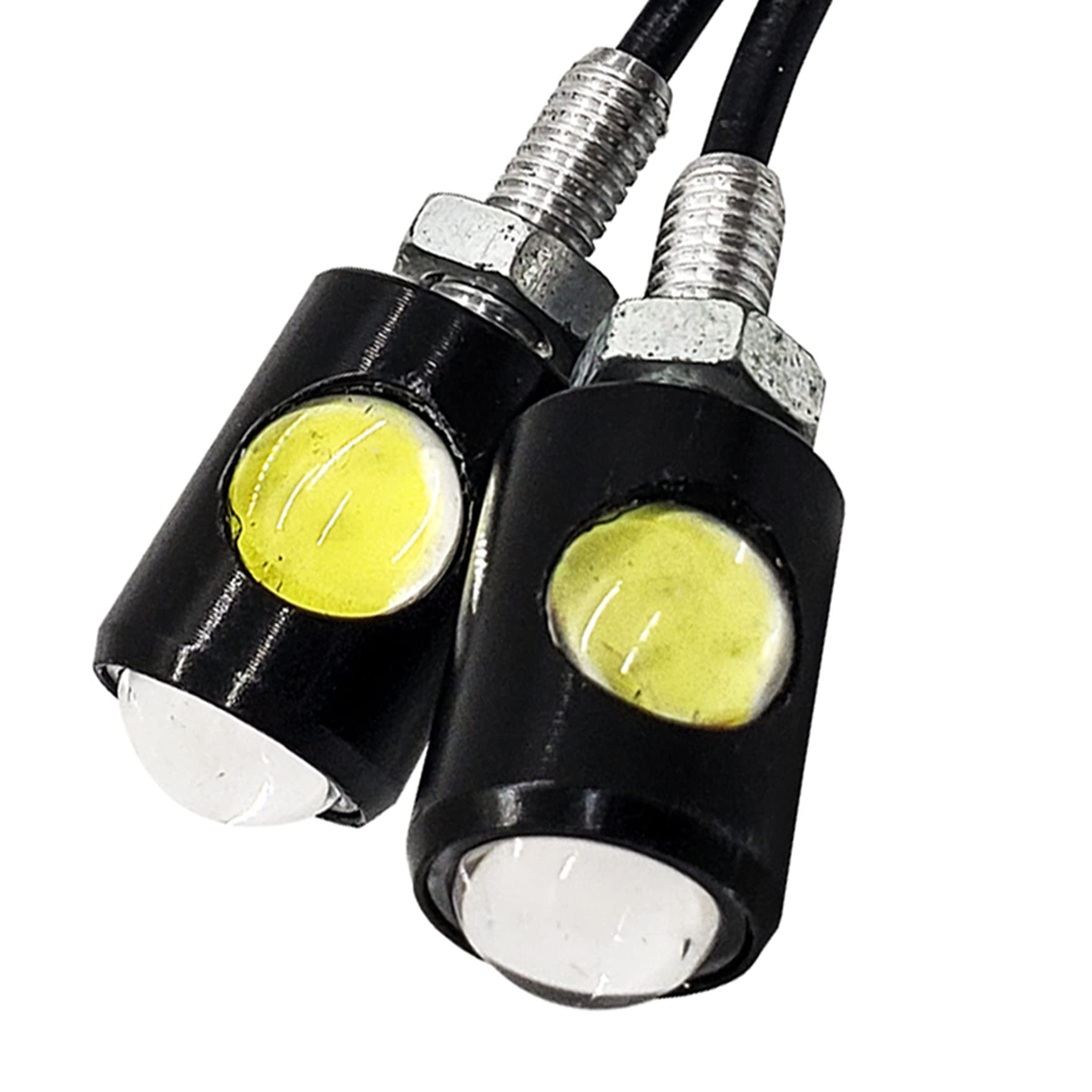 Black Dual LED Tag Lights - Xenon White & Red LED License Plate Bolts for Motorcycle, ATV, Car, 4x4 Off-Road Trucks - Enhance Night Visibility & Custom Styling