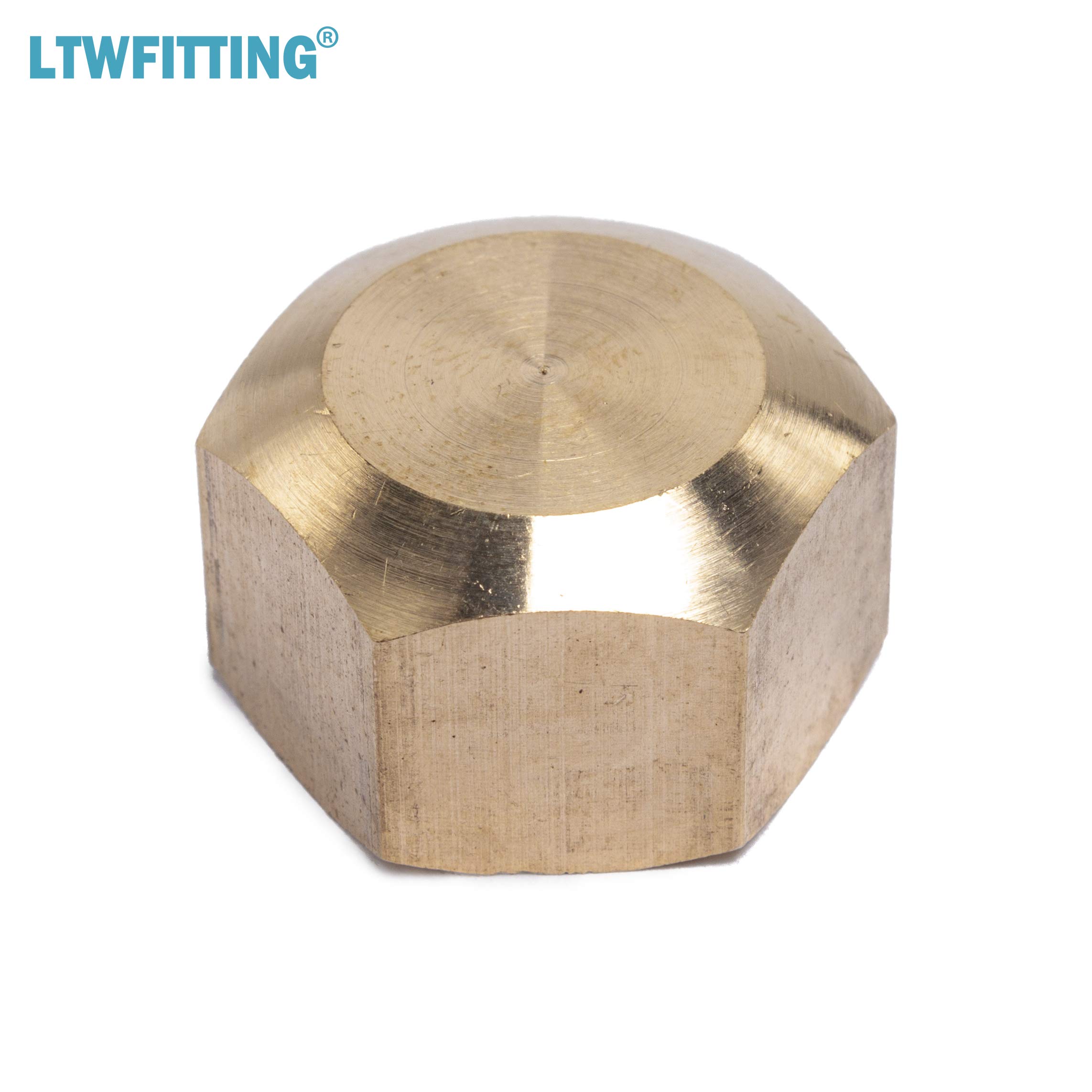 LTWFITTING 5/8-Inch Brass Compression Cap Stop Valve Cap - High-Quality Brass Compression Fitting (Pack of 500) - Perfect for Plumbing, HVAC, and Water Supply Systems