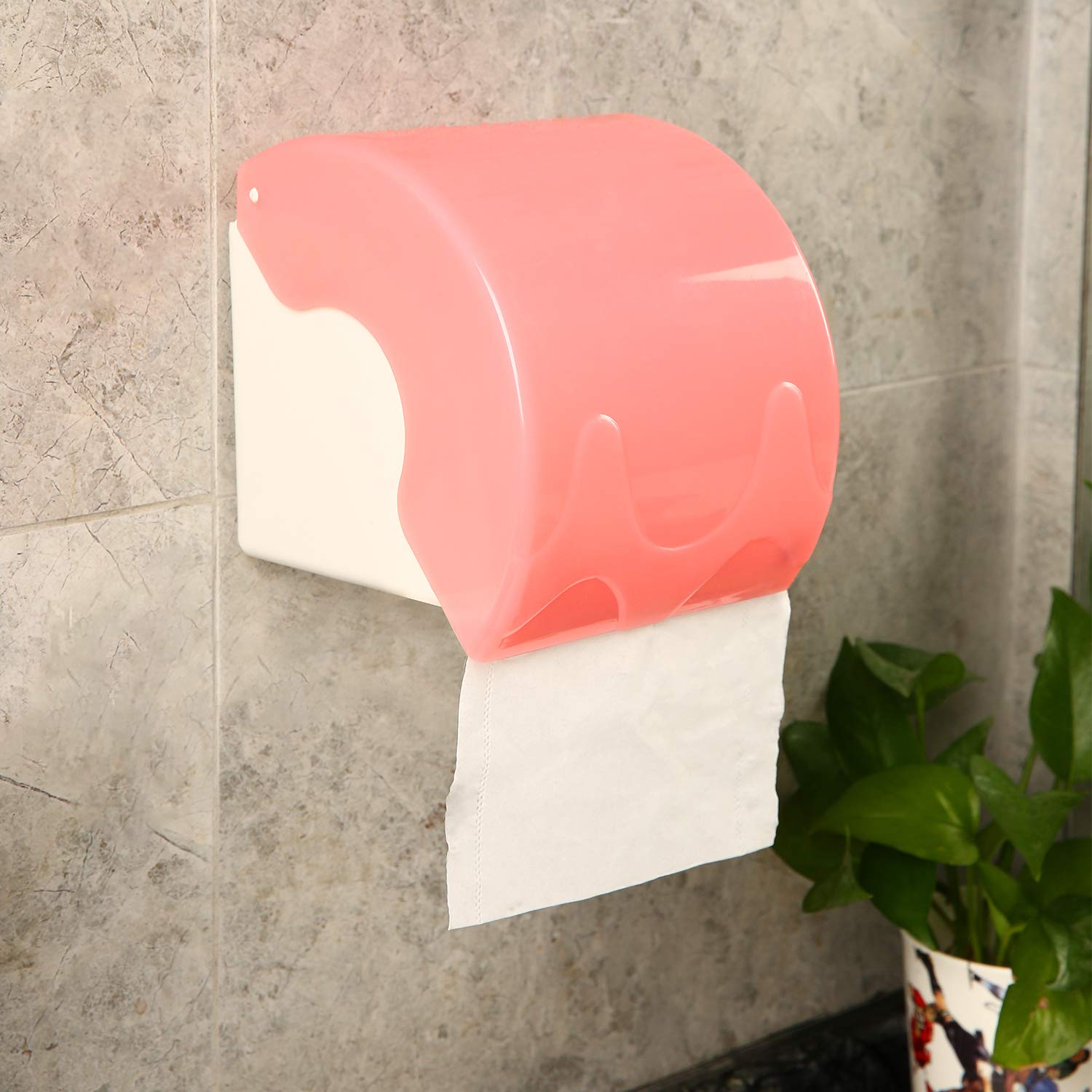 Wall Mounted Waterproof Toilet Paper Holder - Rustproof Bathroom Tissue Roll Dispenser (White) - Perfect for Bathroom, Kitchen & RV Use
